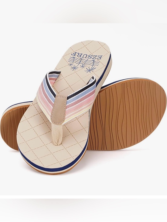 Shoes - Womens Flip Flops Comfortable Summer Beach Slippers with Arch Support